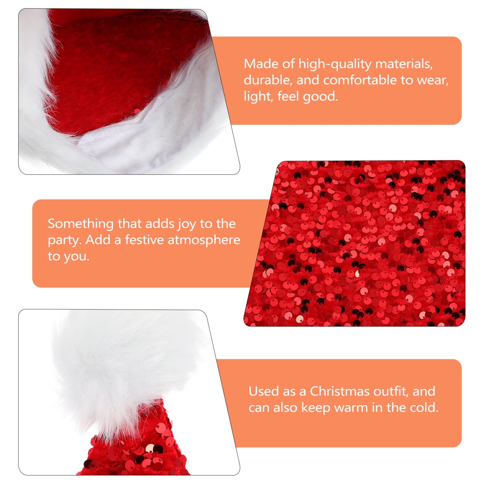 Amosfun 4stücke Weihnachtsmütze Aus Plüsch Mit Pailletten Rote Santa Mütze Für Erwachsene Und Lustiges Weihnachtszubehör Für Festliche Partys Und Winterevents Bequeme Und Warme