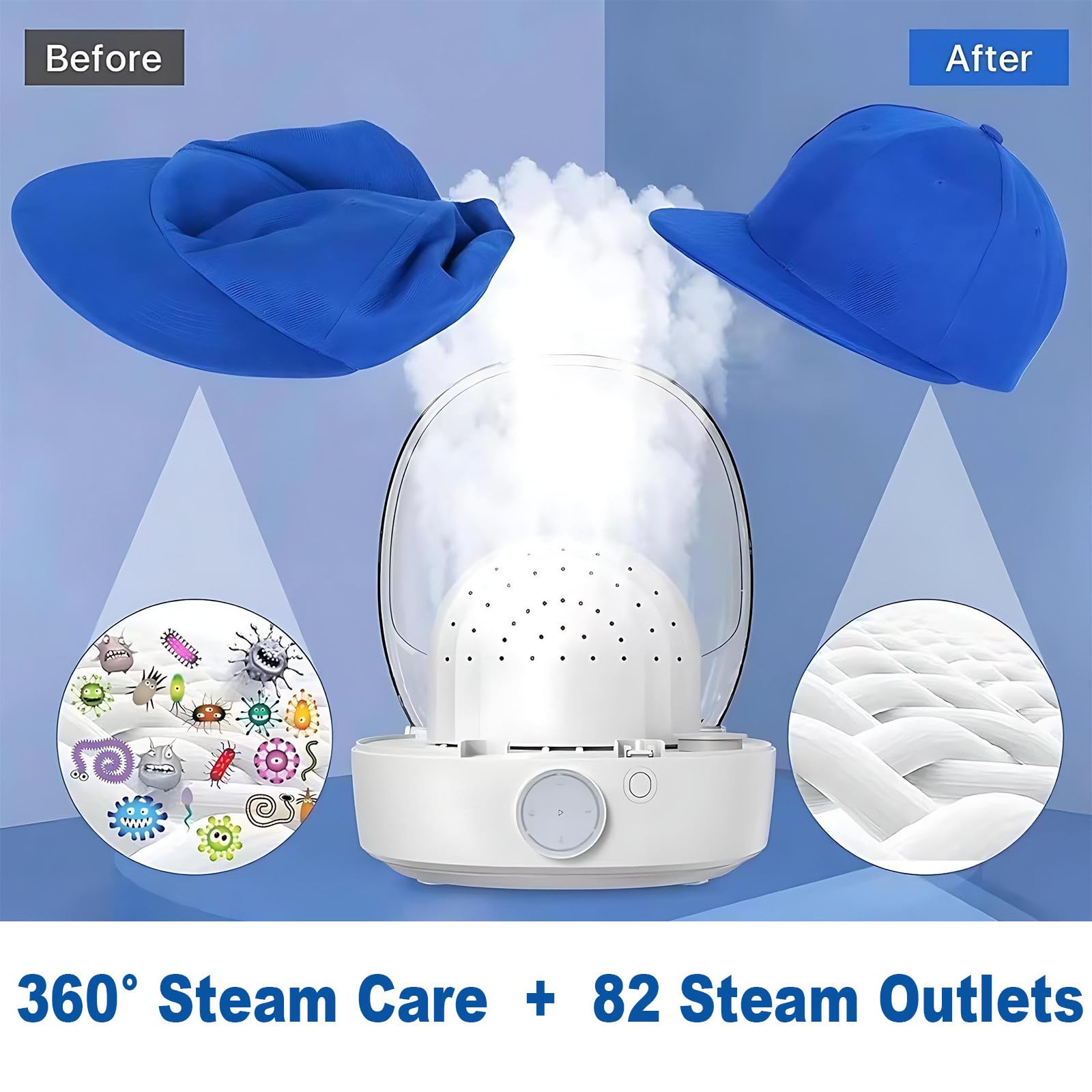 SHAHRYAR Máquina Automática para El Cuidado De Gorras, Limpiadora Eléctrica De Sombreros A Vapor con Planchado Y Secado, Moldeadora De Gorras, Limpiadora De Gorras A Vapor