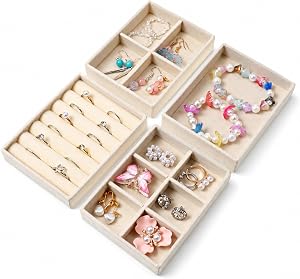 Velvet Jewelry Organizer for Drawer, Jewelry Drawer Organizer Inserts
