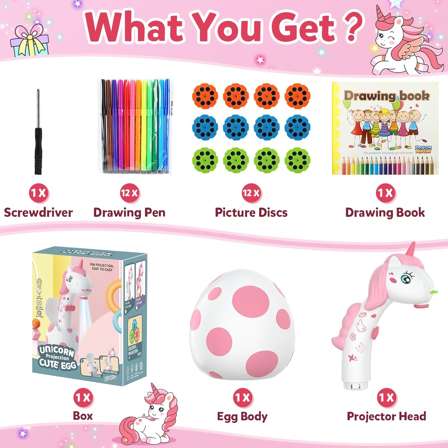 KETIEE Unicorn Drawing Projector Toys for Ages 5-7: Smart Art Sketcher Tracing and Drawing Projector for Kids with 96 Stencils, Spring for Girls Boys Ages 3+