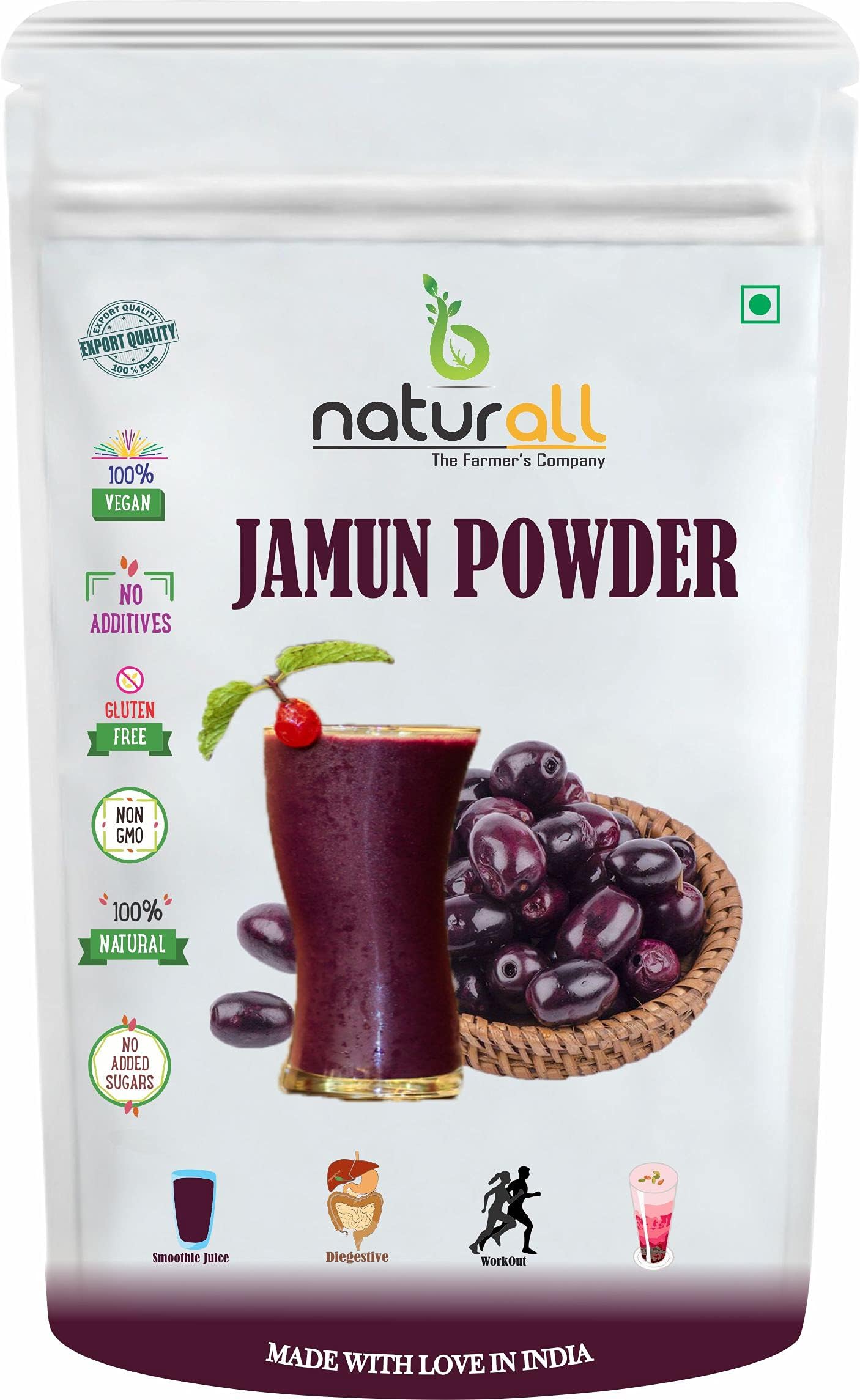 B Naturall Jamun Fruit Juice powder | Dry, No Added Sugars and Preservatives - 500 GM By B Naturall