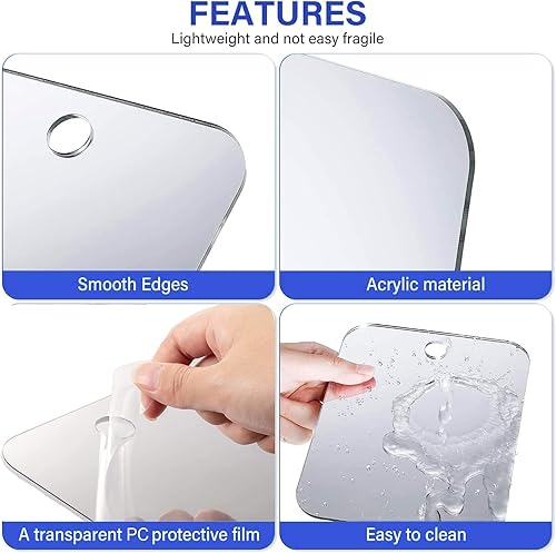 Miniatura 10 de Deluxe - Espejo de ducha grande sin niebla (12.0 x 8.0 in), espejo de afeitado de viaje, sin niebla, espejo de ducha inastillable, portátil