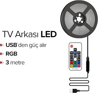 RGB Strip Led Set with Animated Back TV Control 3 Meters - Cata - 5v Usb input [Energy Class A++]