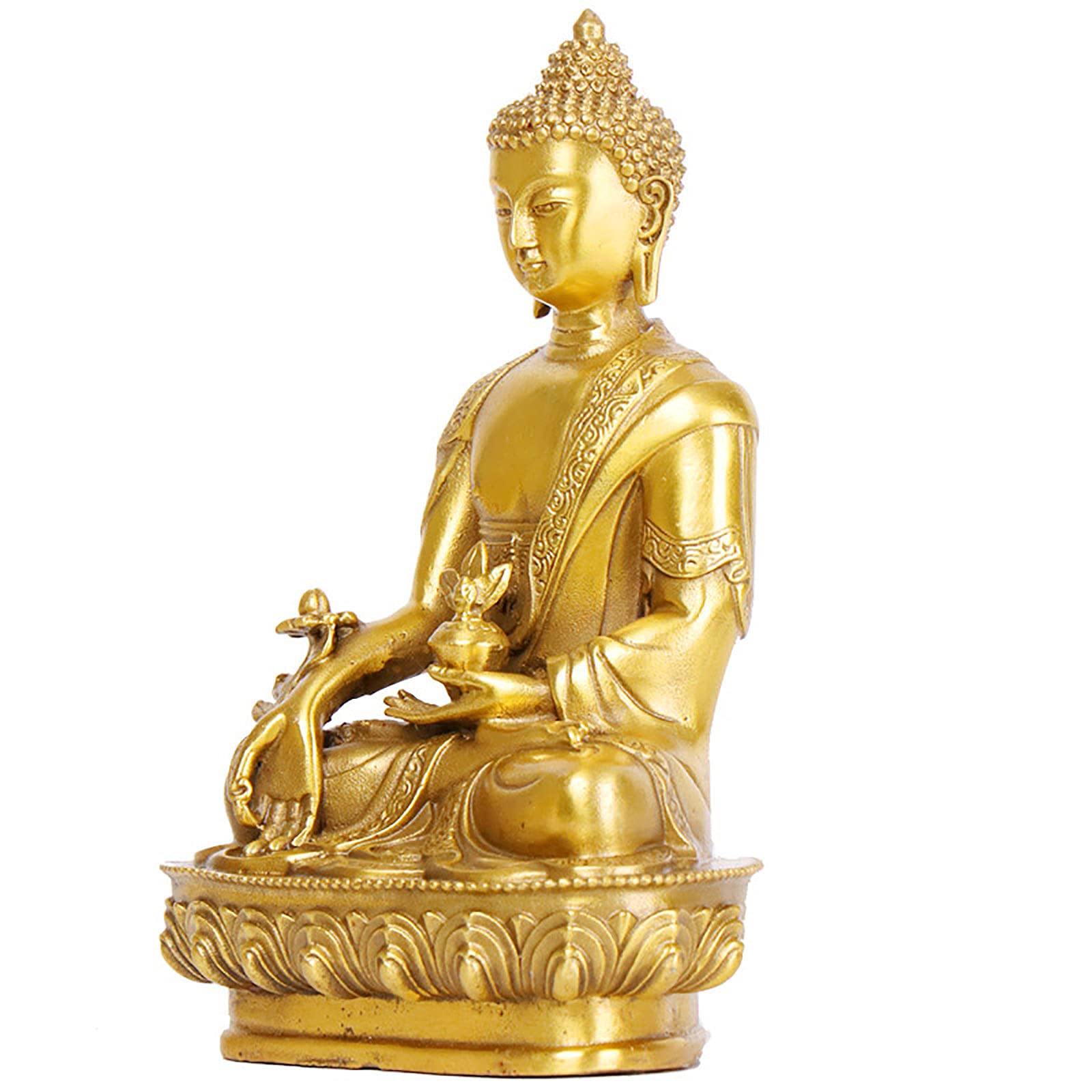 Estatua De Buda De Oro,Decoración Espiritual De La Sala De Estar,Estatua De Buda De La Medicina,Decoració,Yoga Zen Decoración,Decoración De La Meditación,Coleccionables Y Figuritas-Un 13.2x10x20cm(5x4
