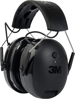 3M WorkTunes Connect + Gel Ear Cushions Hearing Protector with Bluetooth Wireless Technology, NRR 23 dB, Hearing protection for Mowing, Snowblowing, Construction, and Work Shops,Black