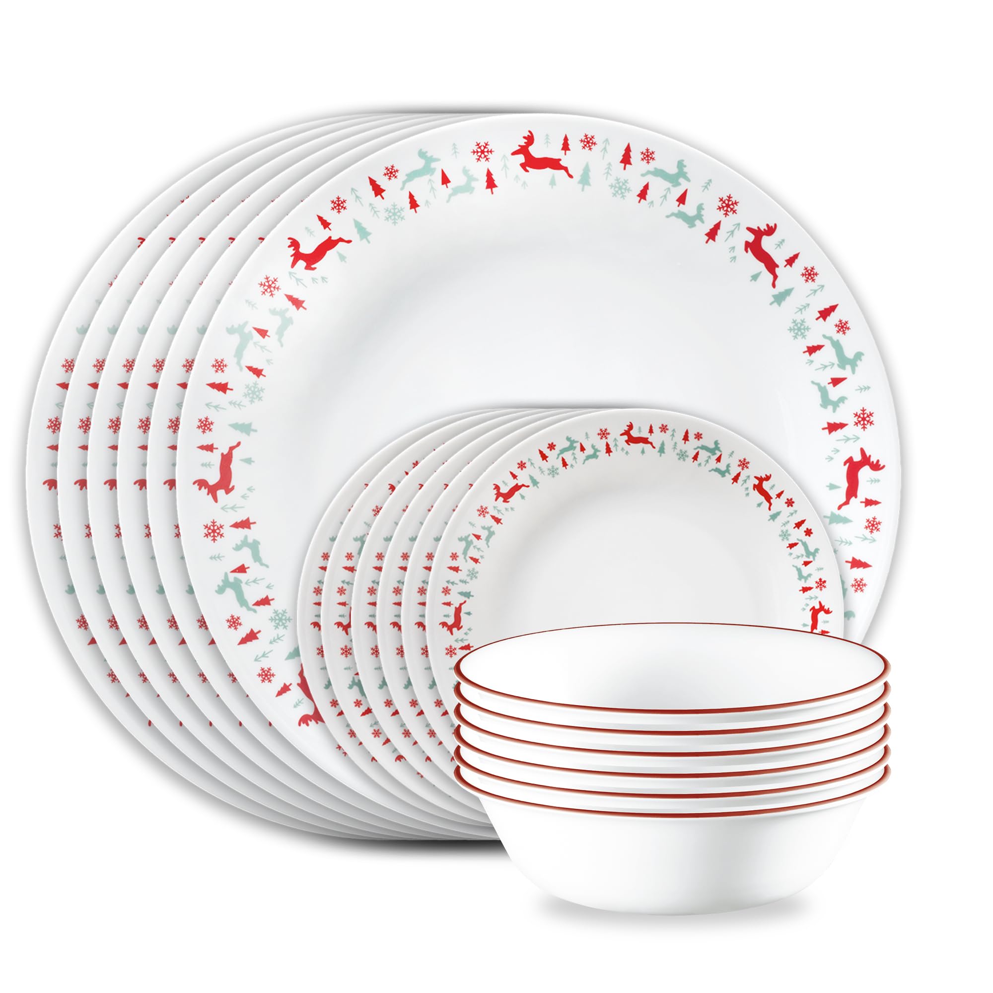 Corelle Be Merry 18-Piece Dinnerware Set, Service for 6