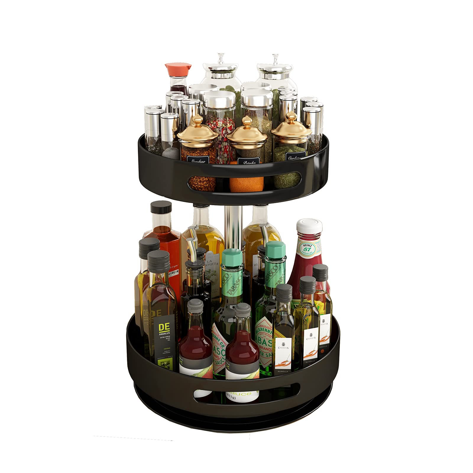 2 Tier Rotating Lazy Susan Spice Rack organizerAcanyewit Height