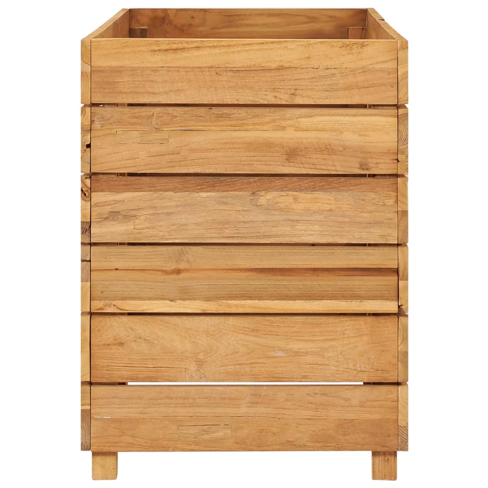Arriate, Mesa De Cultivo, Huerto Domestico, Cultivo De Plantas Aromaticas, Arriate De Jardín, de Teca reciclada y Acero 100x40x55 cm