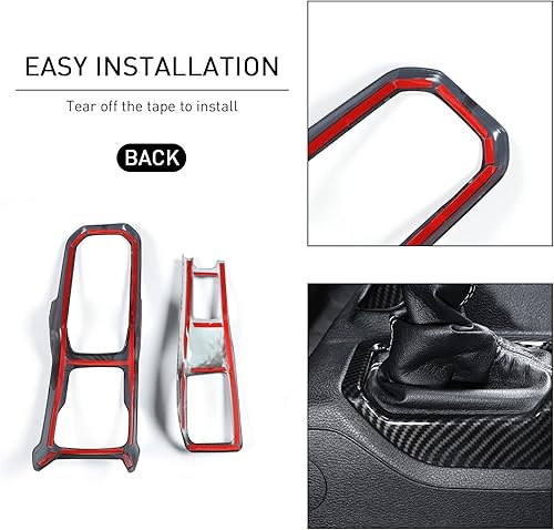 Vista 6 de JeCar Cubierta de panel para palanca de cambios de palanca de cambios de consola central para Jeep Wrangler JL JLU Gladiator JT 2018-2025+ Textura