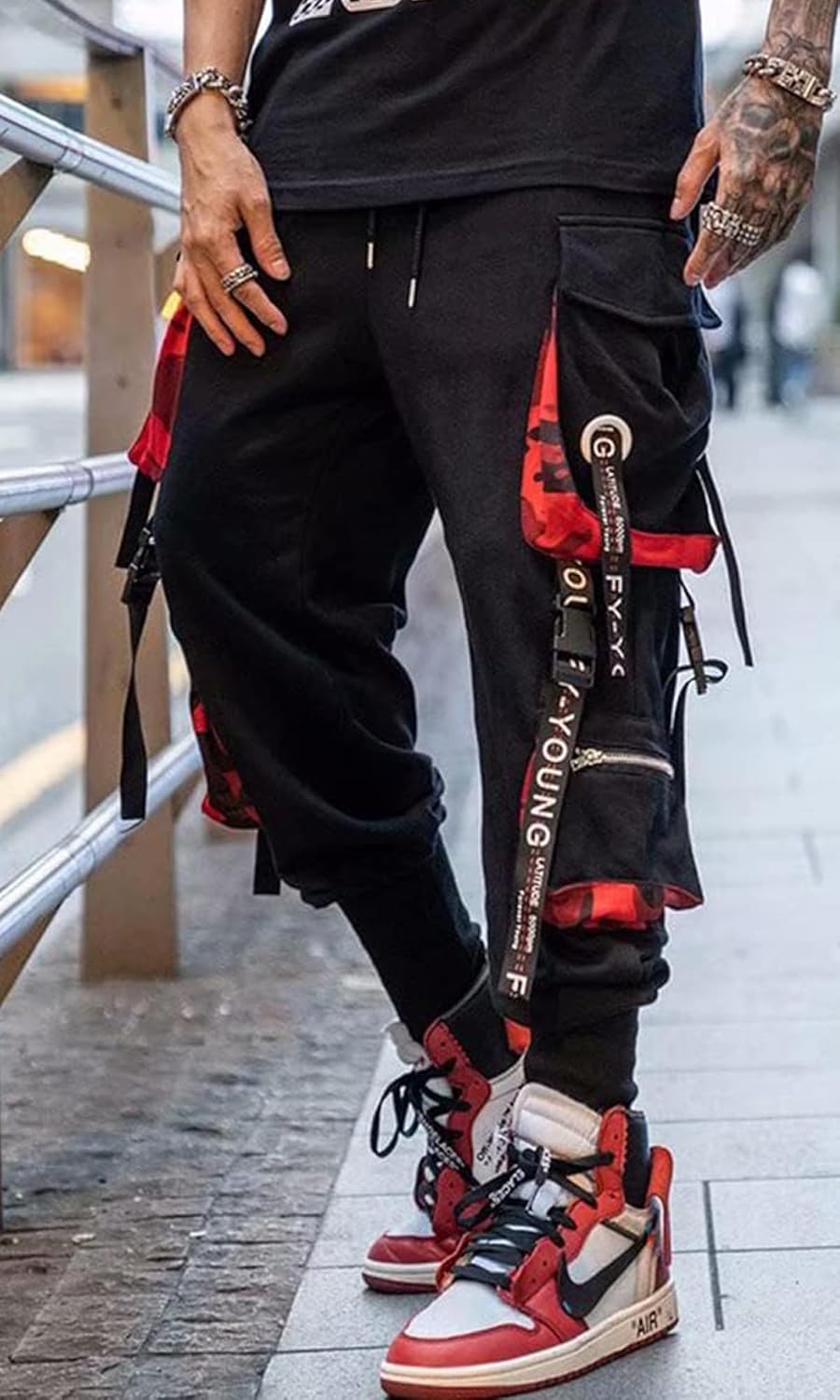 Men's Jogger Pants Techwear Hip Hop Harem Pants Streetwear Tactical Track Pants with Drawstring - Image 2