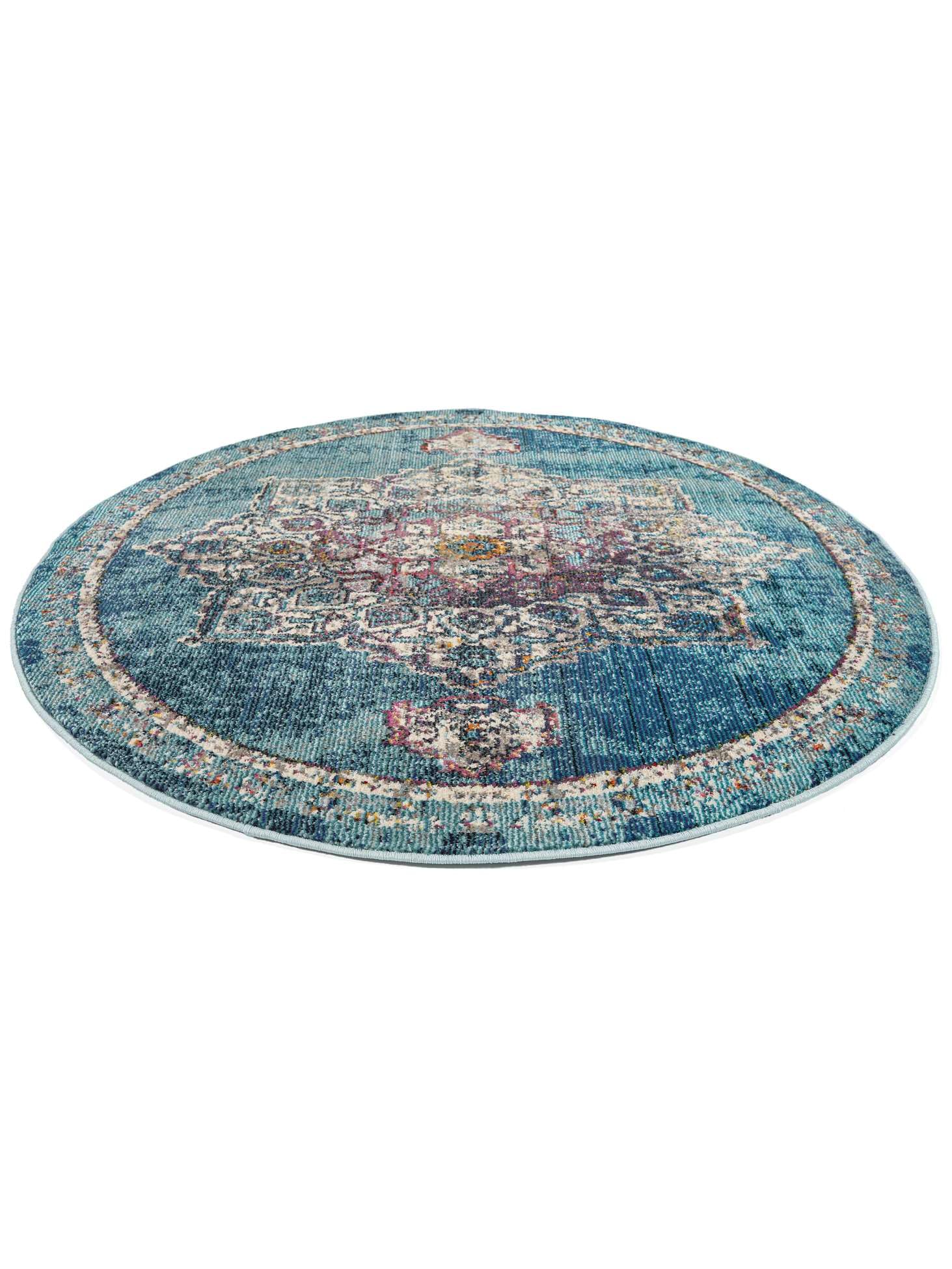 RugVista Balmoral Dywan, Ø 150 cm, Ciemny Teal | Nowoczesne, Okrągły, Wysoki, Czyścić wyłącznie chemicznie, Oeko-Tex 100, Pokój dzienny, Jadalnia, Sypialnia, Kuchnia