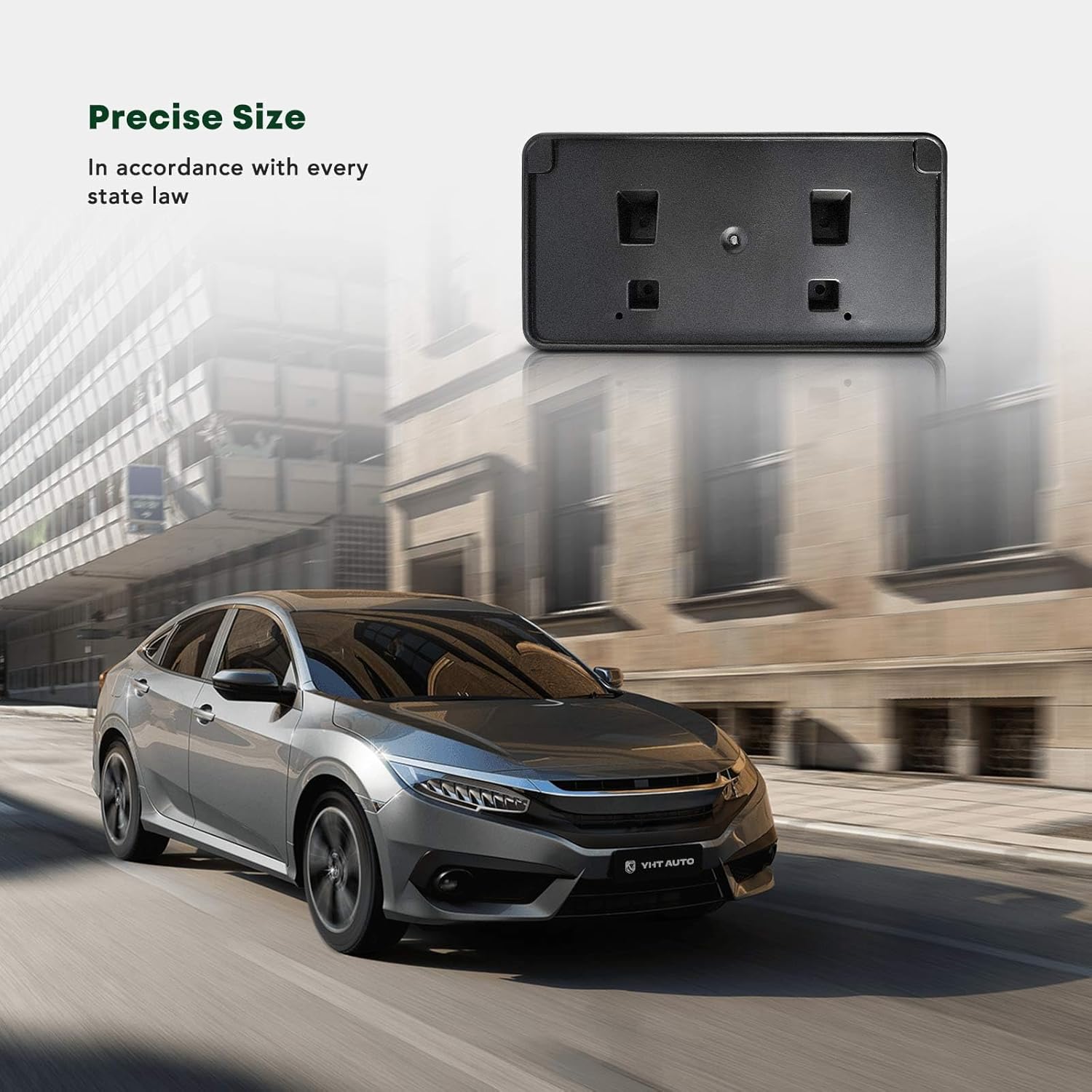 YHTAUTO Front License Plate Bracket w/Screws Compatible with Jeep Cherokee 2014-2018, Plastic Black Bumper License Plate Frame, No Drill Licence Plate Holder