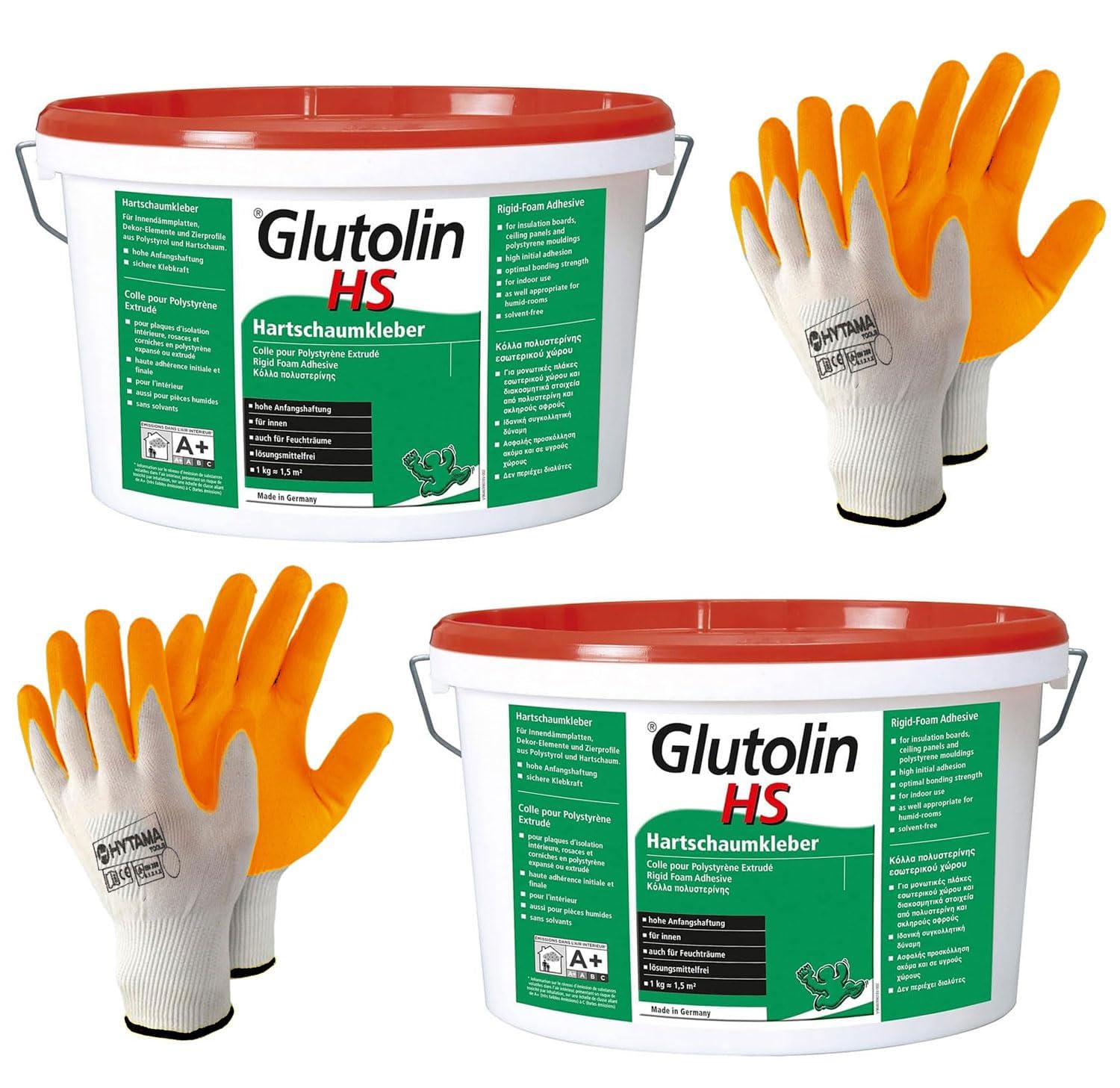 Colla Glutolin Hs 2 X 8 Kg Colla per Depron Collante per Pannelli Isolanti DEPRON + 2 Paia di Guanti in nitrile HYTAMA TOOLS Taglia XL (11) Omaggio