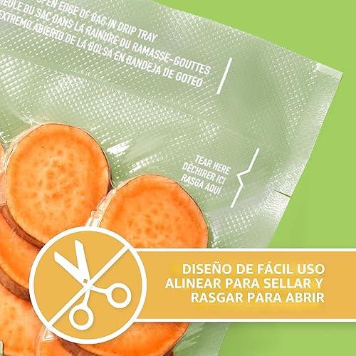 Miniatura 3 de FoodSaver Bolsas de sellado al vacío precortadas de cuarto de galón, bolsas de almacenamiento al vacío de fácil uso, alineadas para sellar y rasgar