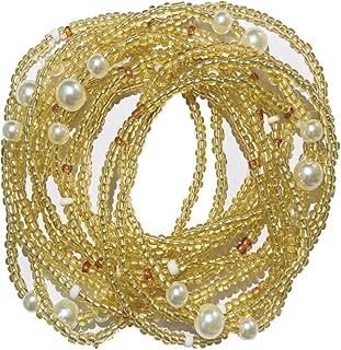 ايفي يازج بدلة بيكيني بسيطة للشاطئ، سلسلة خصر عصرية صيفية من خرز الارز، مجوهرات الخصر، سلسلة للجسم، خرز بطن ملون، كريستال، كريستال