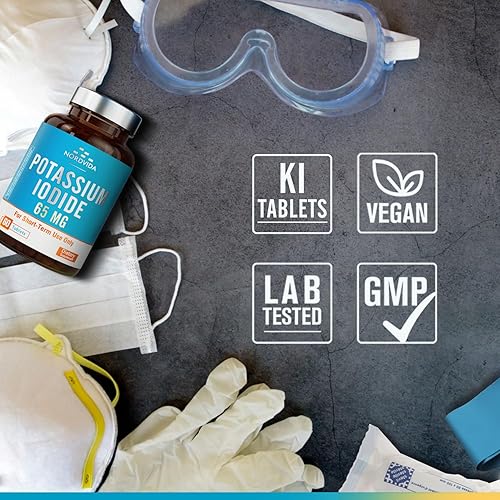 Miniatura 6 de Tabletas de yoduro de potasio de 65 mg, kit de emergencia, pastillas de yoduro, kit de supervivencia, tabletas de yoduro de potasio (KI), soporte