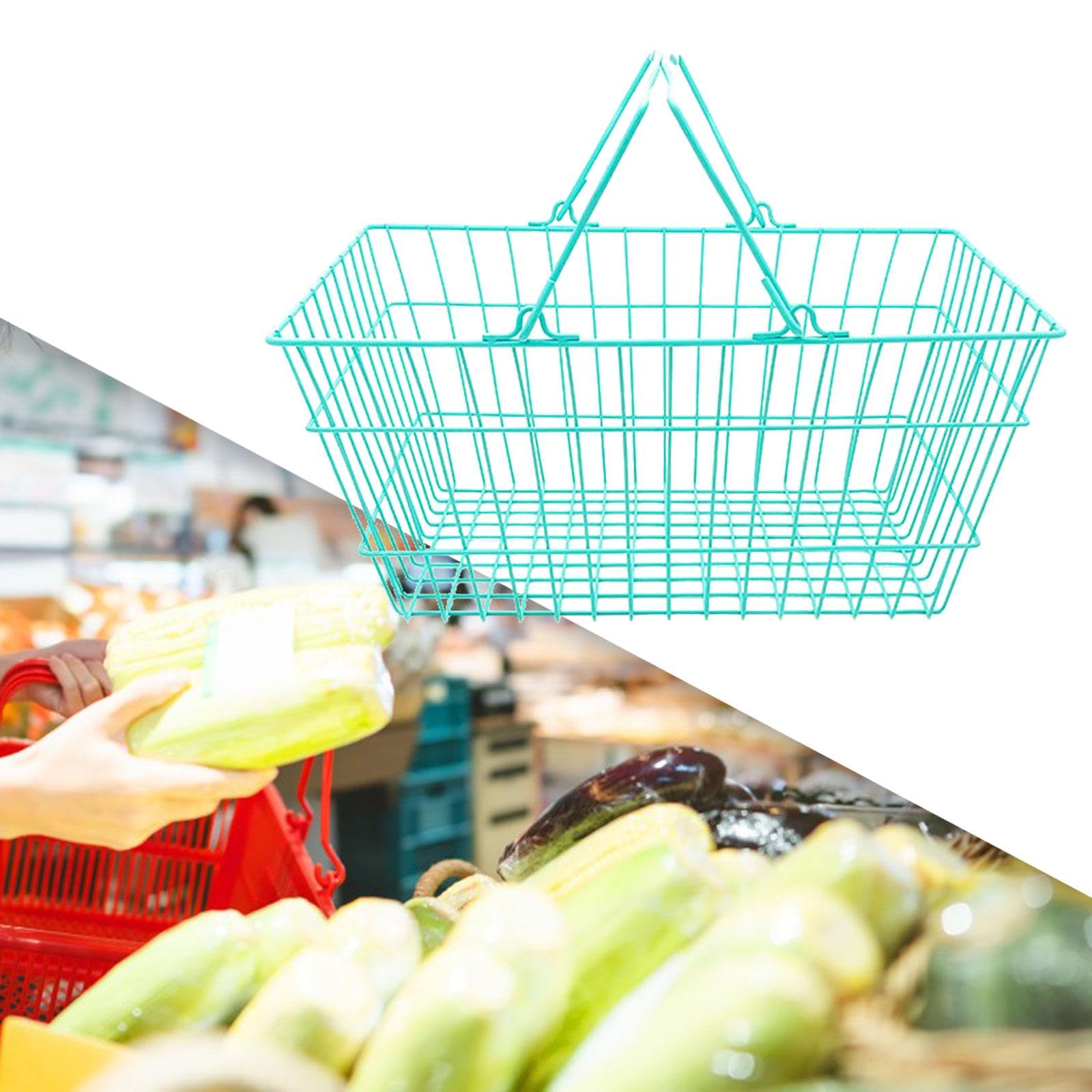 Einkaufskörbe mit Griff, Supermarkt Organizer, Korb für, Ideal für Schuppen, Schlafzimmer Und Schränke, Blau
