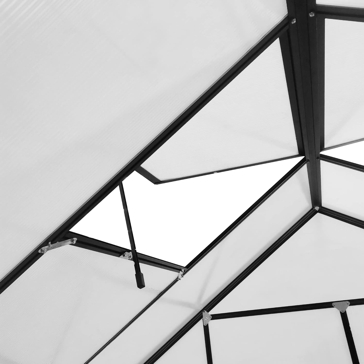 Outsunny 20' x 8' Polycarbonate Greenhouse with Aluminum Frame, Walk-in Garden Greenhouse Kit with Adjustable Roof Vent, Rain Gutter and Sliding Door for Backyard, Patio, Clear