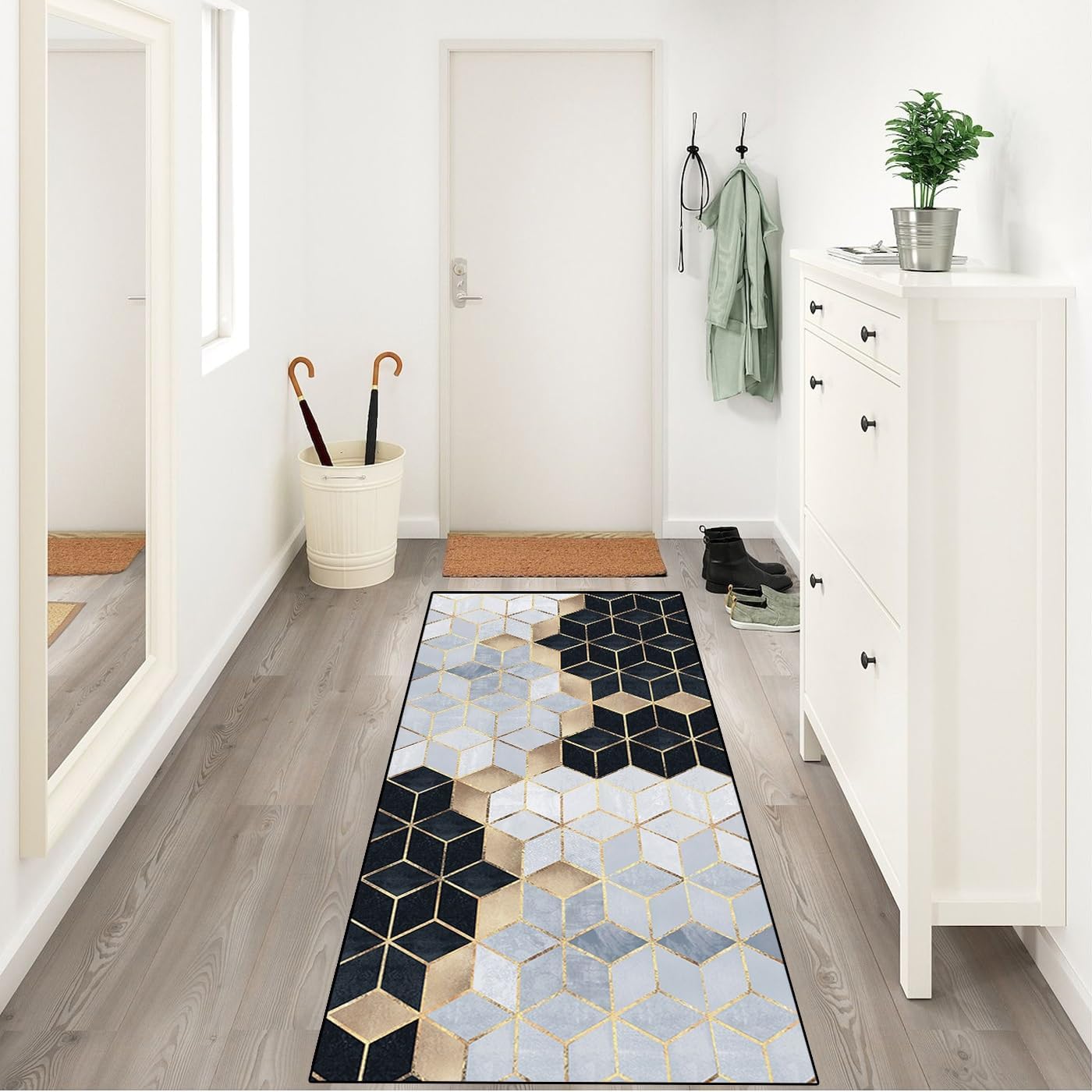 Runner Rug for Hallway 1'4"x3' Non Slip Area Rug Runner for Living Room Washable Vintage Doormat Runner Rugs Floor Carpet for Entryway Bedroom Doorway Indoor Office