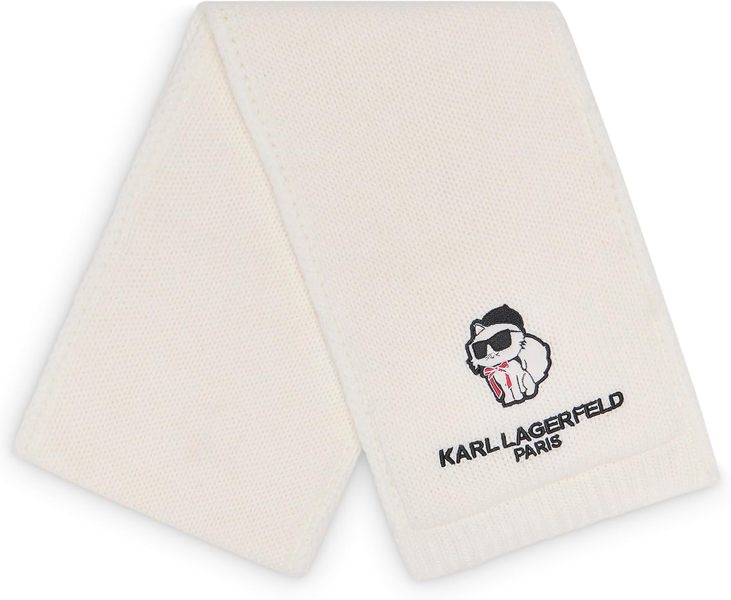 KARL LAGERFELD womens Sassy Choupette Teddy Bear Sherpa Lined Scarf - Image 3