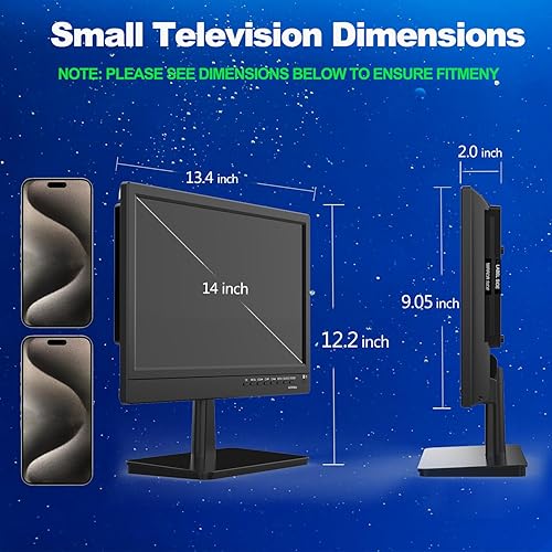 Miniatura 3 de Feihe Televisor de 14 pulgadas con reproductor de DVD integrado, pantalla plana HD pequeño reproductor de DVD combinado con sintonizador ATSCentrada