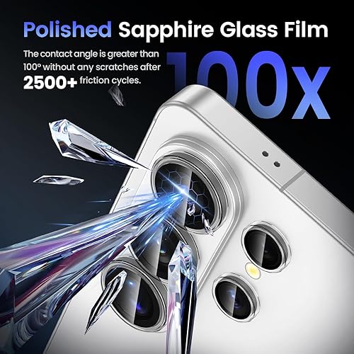 Miniatura 6 de Tensea Protector de lente de cámara compatible con Samsung Galaxy S26 Ultra, protector de pantalla de vidrio templado 9H, anillo individual de