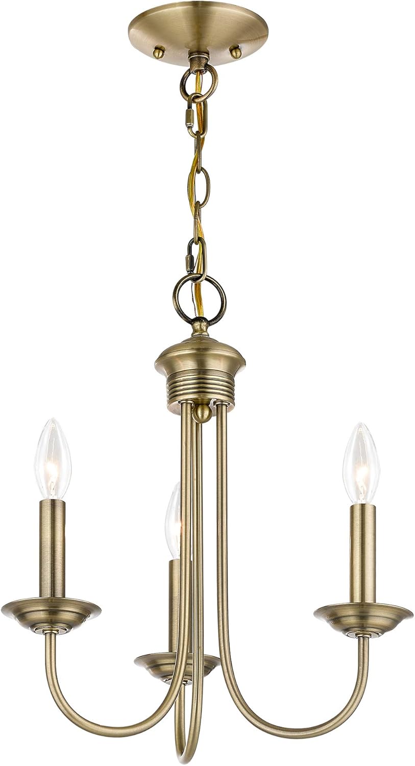 Livex Lighting 42683-01 Mini Chandelier, Medium, Antique Brass