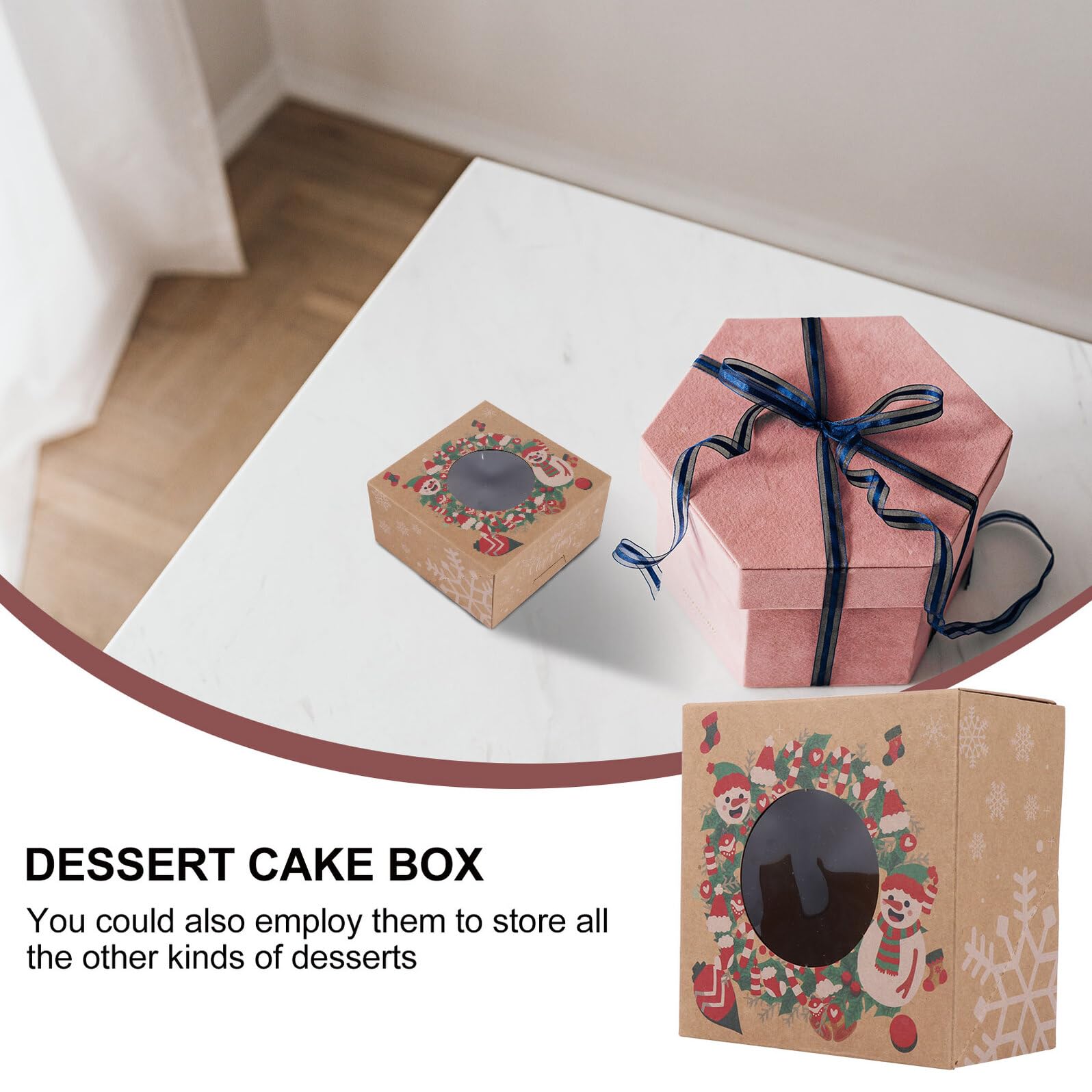 12pezzi Scatole per Dessert Contenitori per Biscotti Natalizi Scatole per Prodotti da Forno Imballaggio di Dolci per Festival Design Semplice