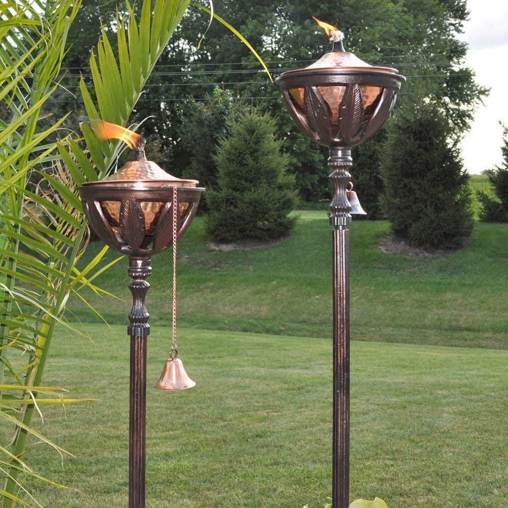 Buy 1 get 1 Starlite Garden and Patio Torche AKEX-FS-2300-BLK Hammered Nickel Set of 2 Bali Patio Torch, 61&quot, Black/Stainless Steel