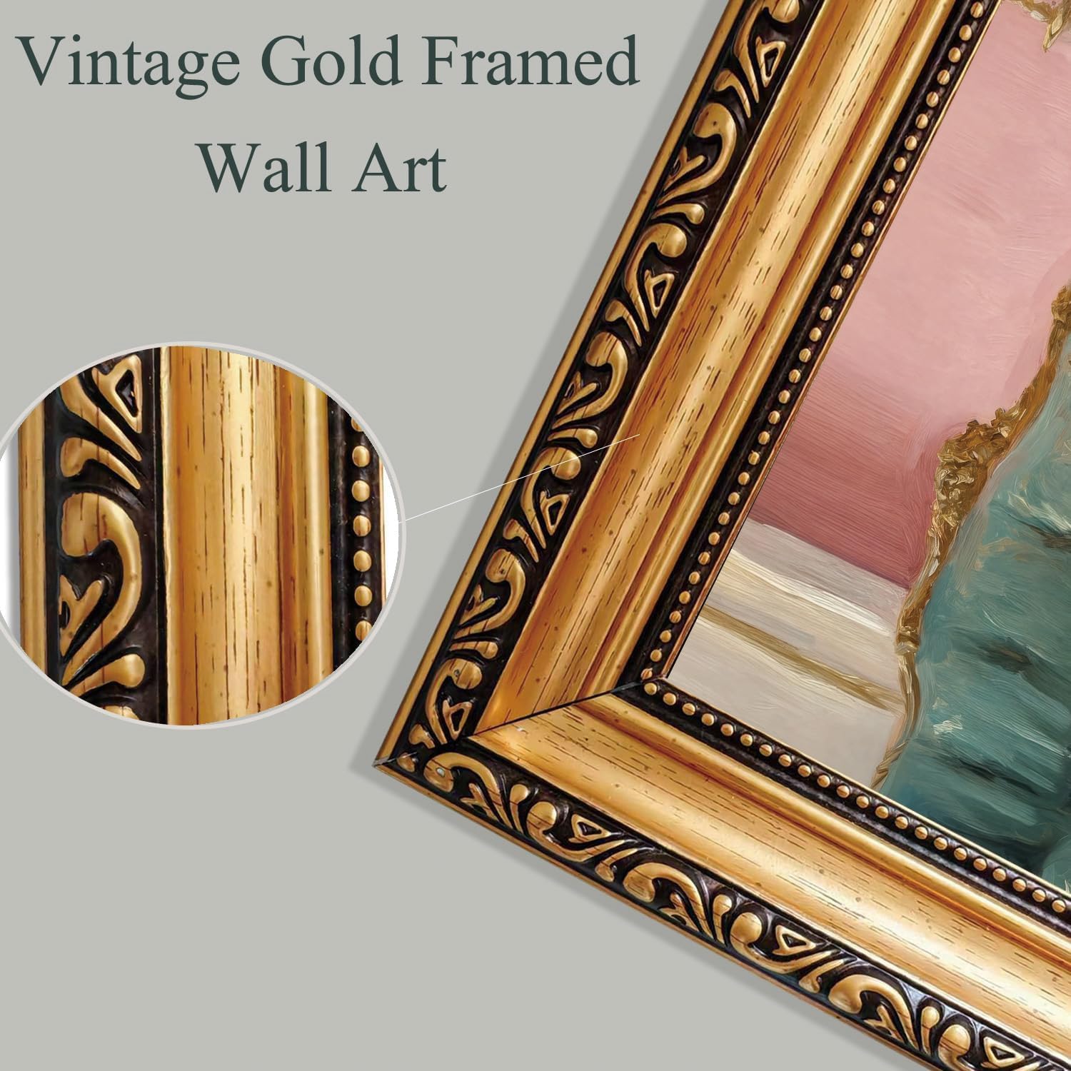 AYHSSMO Gold Framed Wall Art Cat On Sofa Red Wine Wall Decor Vintage Canvas Art Funny Pictures Cute Pink Paintings Mid Century Whimsical Art Prints For Kitchen Bedroom Bar 12x16 in