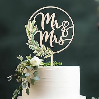 Wooden Mr and Mrs Cake Topper, Rustic Wedding Cake Toppers Bride and Groom, Novios Para Pastel De Boda, Wedding Essentials Must Have 2025, His and Hers Gifts (Greeny)