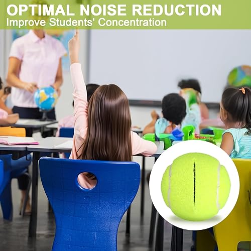 Miniatura 6 de Chunful 32 pelotas de tenis para patas de silla, protectores de piso, pelotas de tenis precortadas a granel para sillas de aula, escritorios,