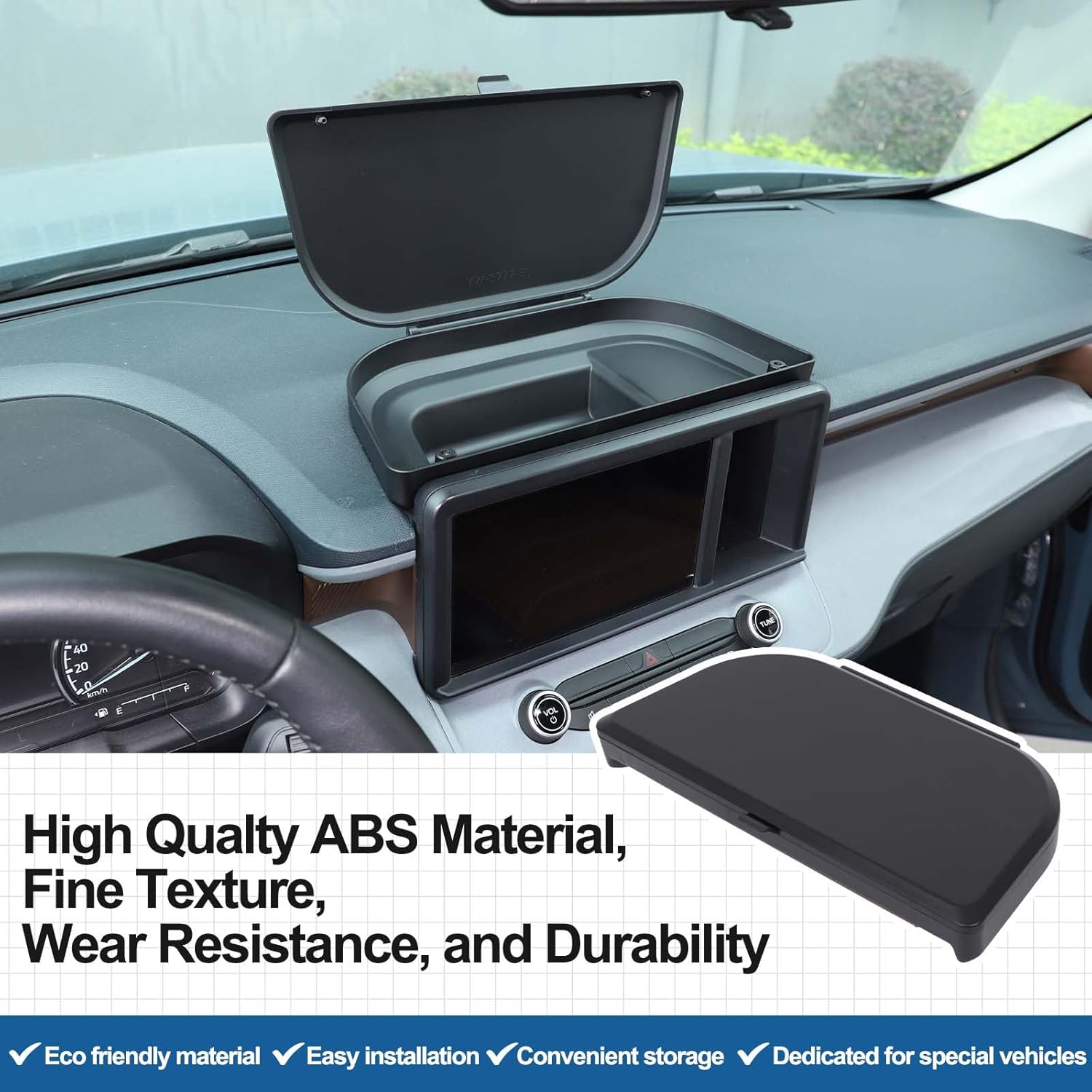 TOYCIDFG Dashboard Storage Organizer Tray with Lid for Ford Maverick 2022-2024, Behind Screen Pocket Organizer Insert Accessories