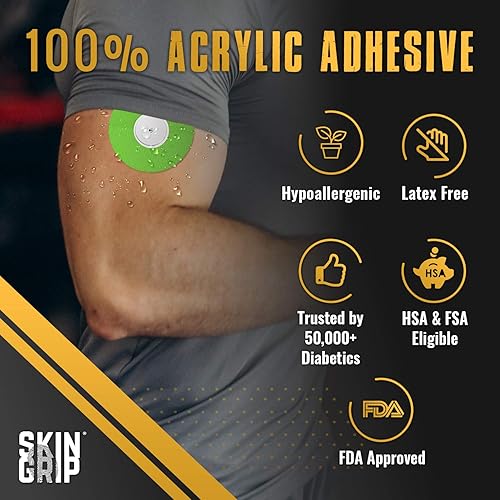 Vista 14 de Skin Grip Freestyle Libre 2 & Lingo Sensors Cover - Compatible con juegos de infusión, cinta adhesiva impermeable, cubiertas con corte