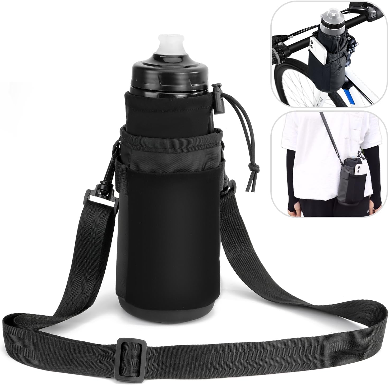 Eyein Bike Water Bottle Holder Bag, Waterproof Bicycle Handlebar Frame