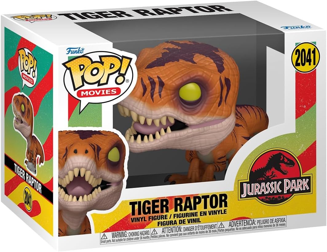 Funko Pop! Movies: Jurassic Park - Tiger Raptor - Collectable Vinyl Figure - Gift Idea - Official Merchandise - Toys for Kids & Adults - Action/Adventure Fans - Model Figure for Collectors