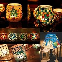 Vista 4 de Azulejos de mosaico, azulejos de vidrio, piezas de vidrio de mosaico de cristal brillante, surtido de azulejos cuadrados y triángulos de cristal