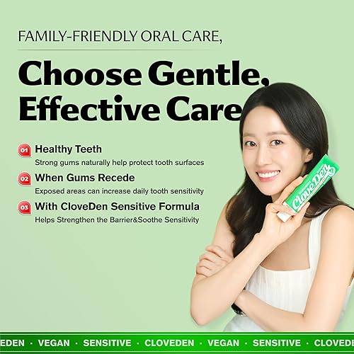 Miniatura 3 de Pasta dental vegana con flúor para dientes sensibles - Soporte de esmalte de nitrato de potasio e hidroxiapatita, cuidado de las encías antiplaca,