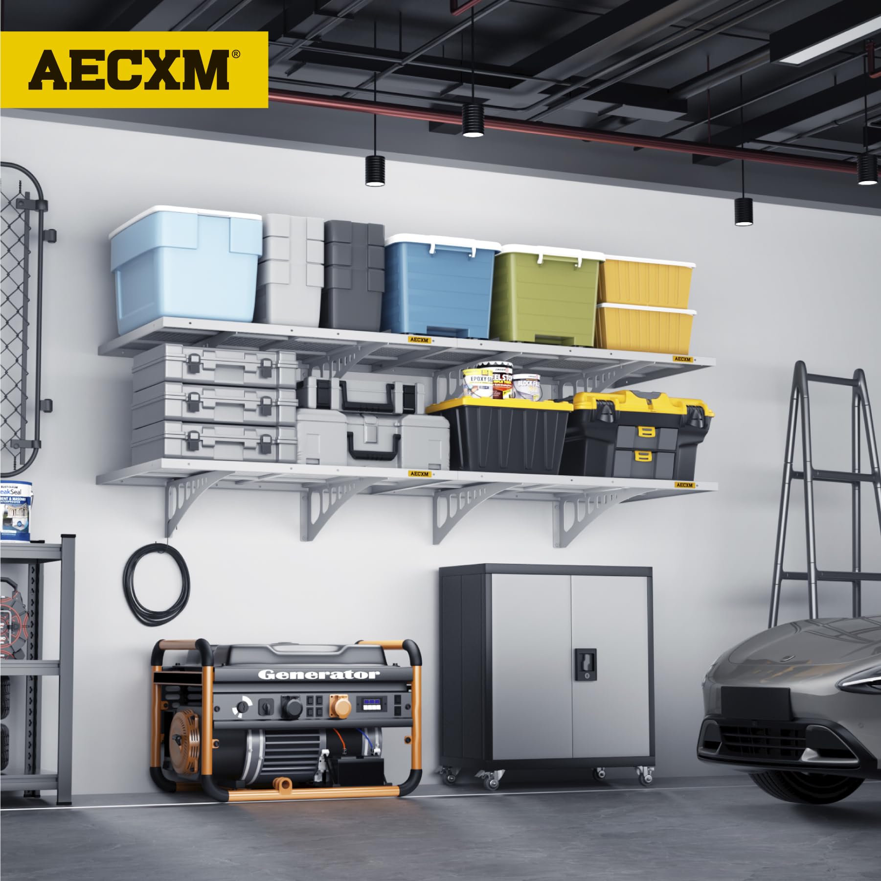Aecxm Paquete de 4 estantes flotantes de pared de 1 x 4 pies, estantes de pared resistentes y resistentes para montar en la pared (blanco)