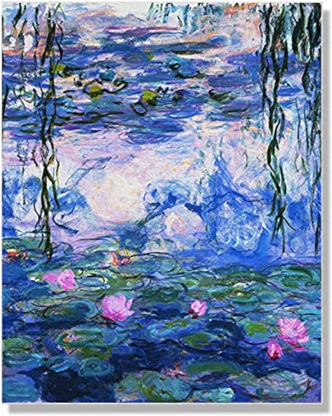 Wayfare Art, Claude Monet Water Lilies Canvas Prints Artwork Wall Art Poster for Home Office Living Room Decorations 8 x 10 inch