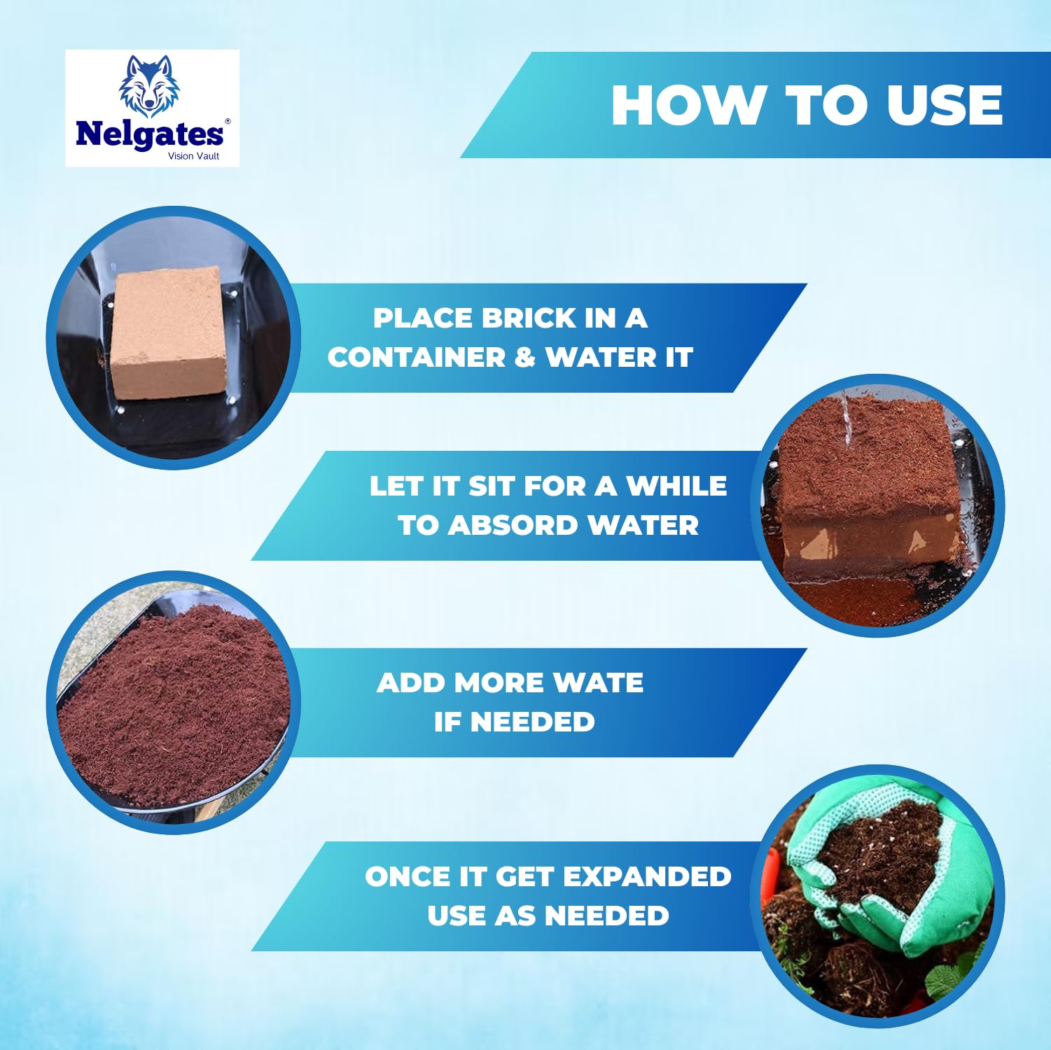 Nelgates Coco peat Block for Animal Bedding pet Products | Dogs, Cats Reptiles Snakes Chicken Bird 1kg 2