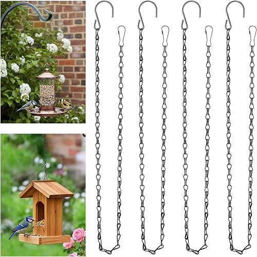 4 Pack 26 Inch Hanging Chains with Hooks Adjustable Black