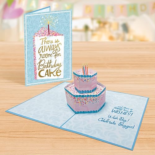 Miniatura 4 de Tarjeta de felicitación desplegable de cumpleaños  Tarjeta de felicitación de cumpleaños en 3D "Always Room for Birthday Cake" para amigos,