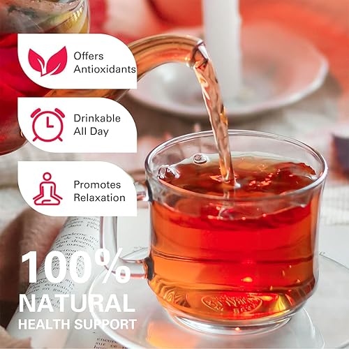 Miniatura 4 de WT WEETEE Bolsas de té negro descafeinado orgánico, té negro orgánico USDA, 100 unidades, sabor suave y suave, descafeinado con CO2, bolsa de papel