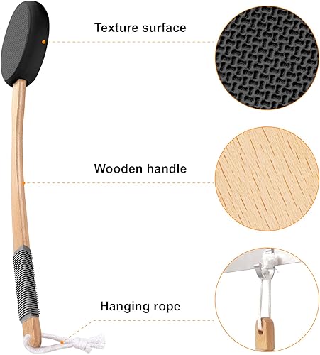 Miniatura 9 de Amazerbath Aplicador de loción para espalda, pies, 4 almohadillas reemplazables con 1 aplicador de loción de espalda de mango largo para ancianos,