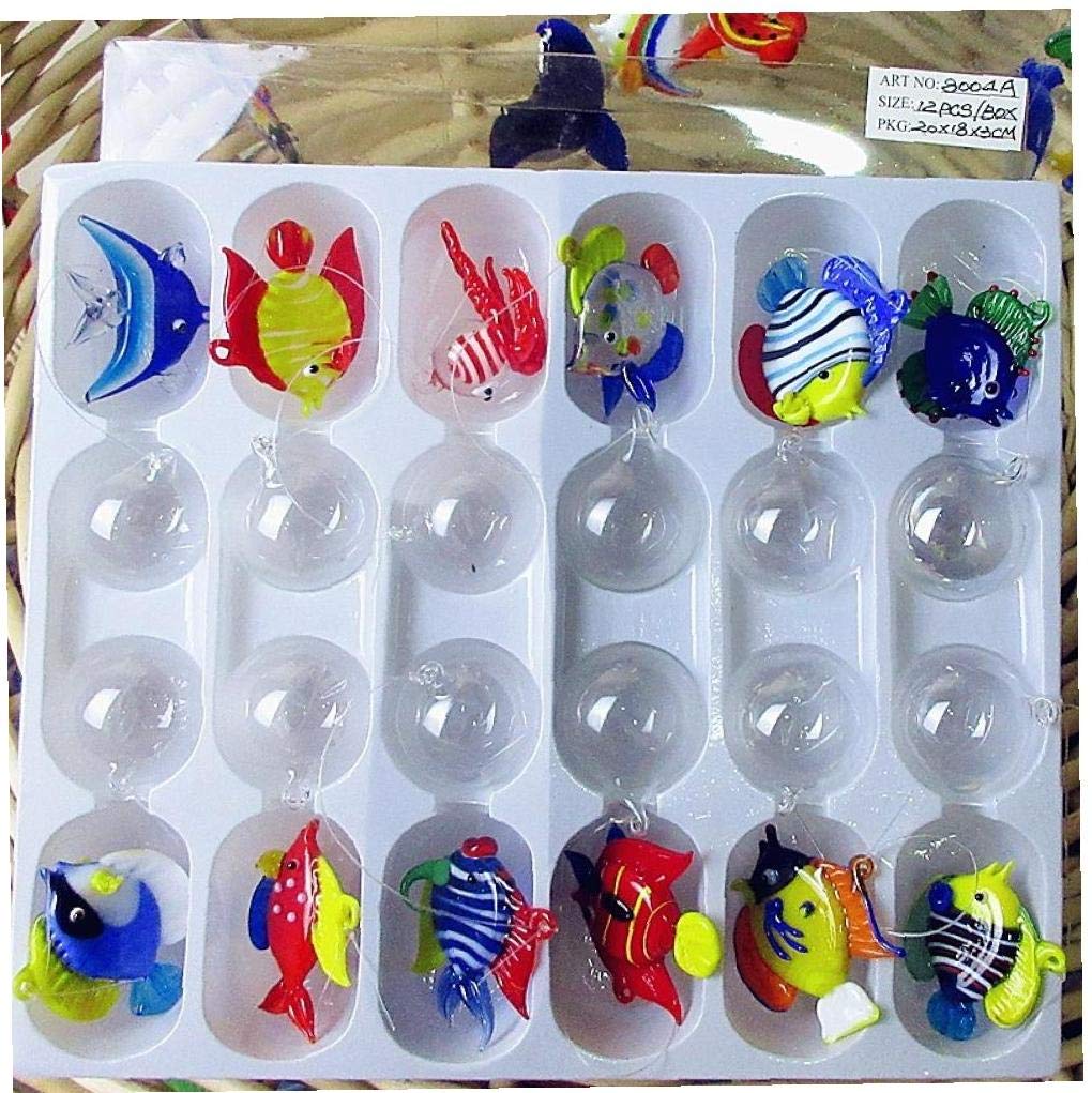 Flotante De Vidrio Soplado Peces De Acuario Paisaje Mini Mano Estatuas Decoraciones De Cristal De Pescado Estatuilla del Acuario Ornamento De Animales