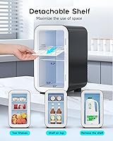 Vista 3 de Mini refrigerador, de 6 litros / 8 latas, pequeño refrigerador para habitación, automóvil, oficina y dormitorio, AC100-120 V/DC 12 V enfriador