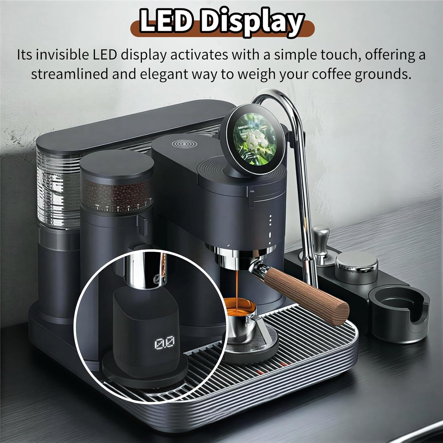 Diyeeni Coffee Bean Scale, Digital Dosing Cup with LED Display, 0.2-500g, 0.1g High Precision, Coffee Measuring Cups for Home, Kitchen, Take Coffee Beans Quantitatively