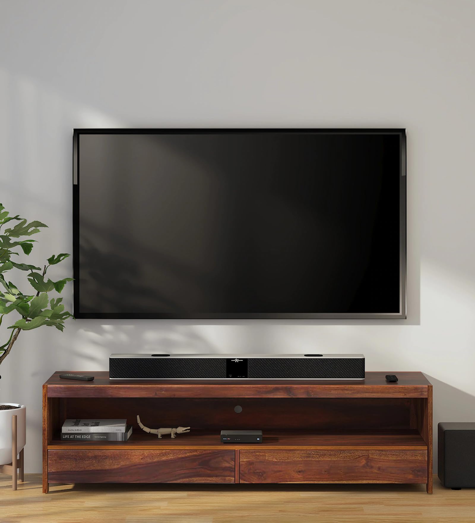 Hungary Solid Wood TV Unit/Cabinet for LED LCD - Premium TV Stand for Living Room and Bedroom with Sheesham Wood and Honey Finish-image-17