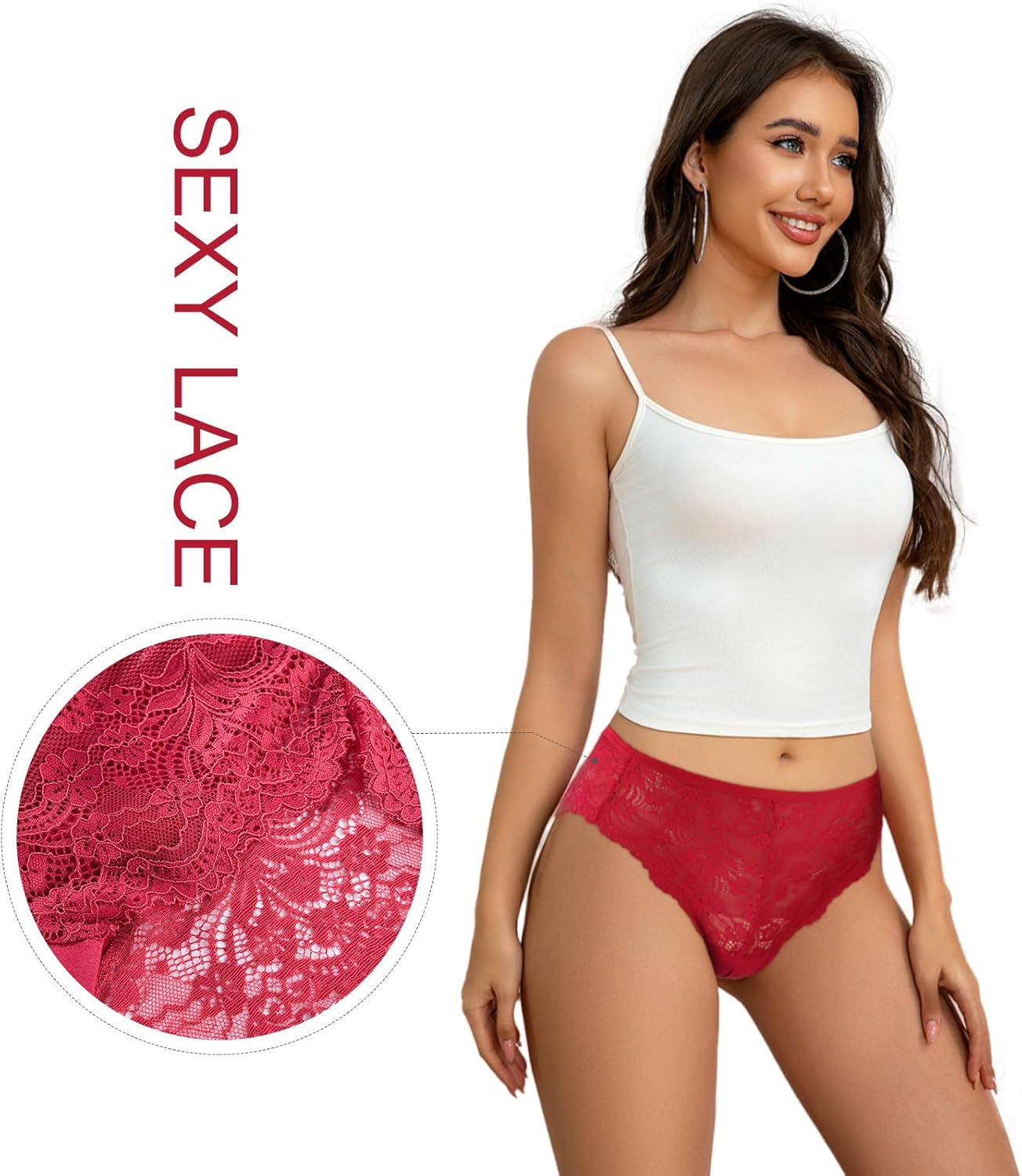 High Waisted Underwear for Women Lace Briefs Curvy Silky French Cut Panties Multipack - Image 7